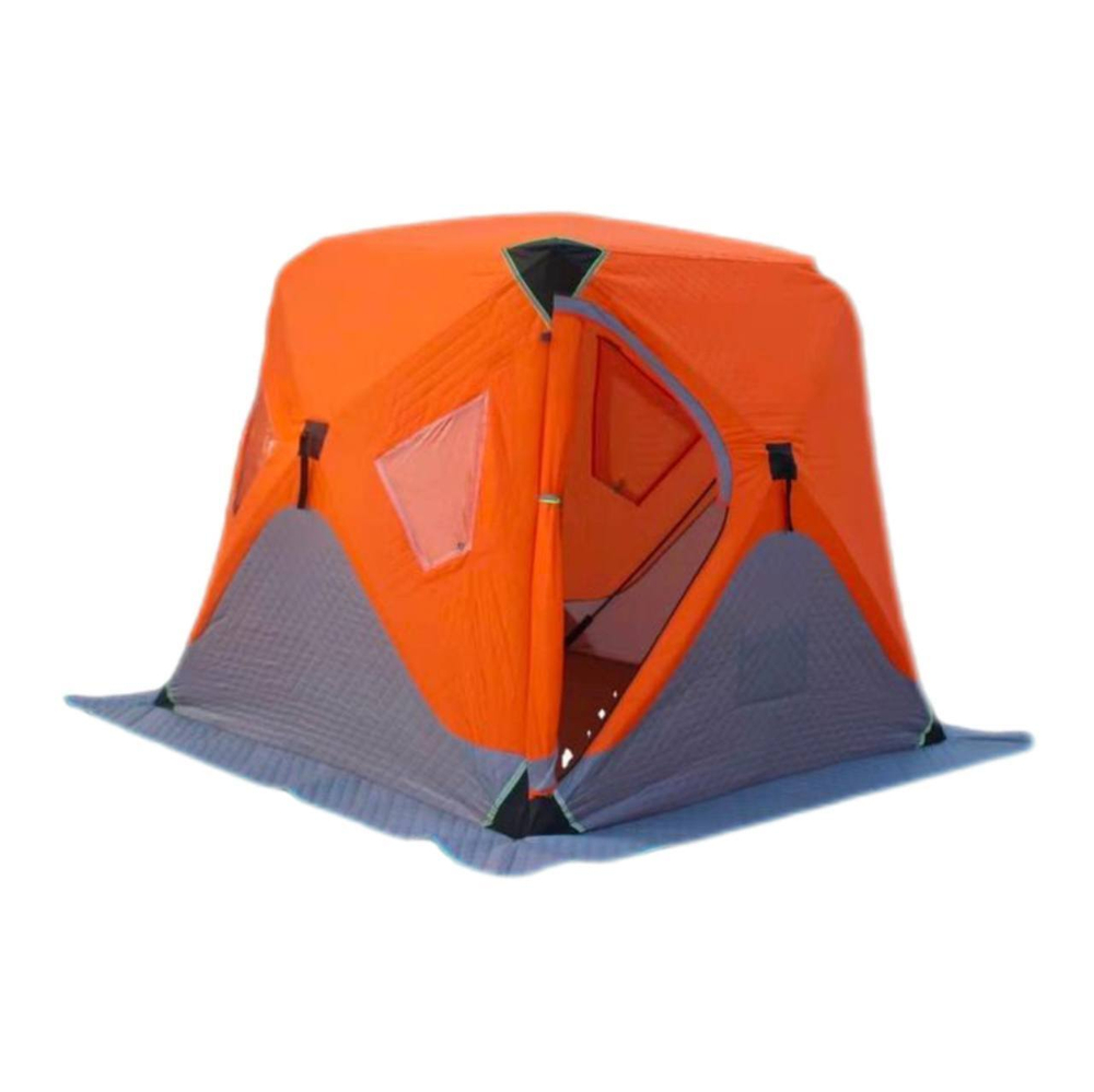 Палатка Куб AG2308" зимняя трёхслойная утепленная 240x240x205cm оранжевый
