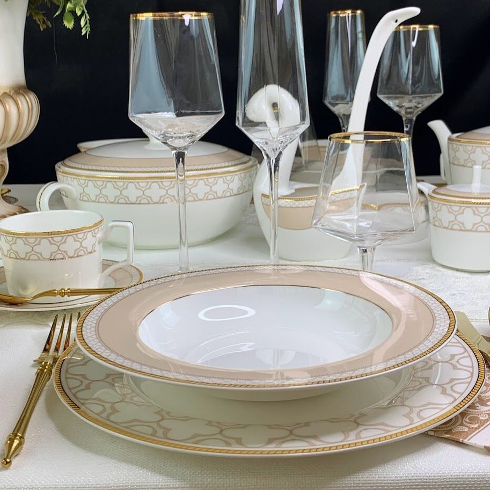 Lenardi 145-340 Набор из 6 глубоких тарелок 23см. ЖОЗЕФИНА в под.уп.(х6)Костяной фарфор