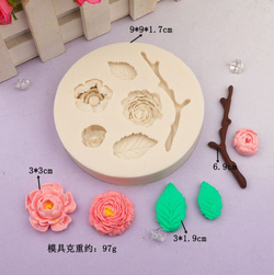 Молд силиконовый для творчества " Японский цветок 2" диаметр молда 9 см / Форма для мыла, воска, гипса и полимерной глины