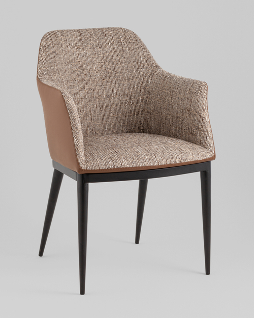 Стул обеденный Itan коричневый с коричневой экокожей