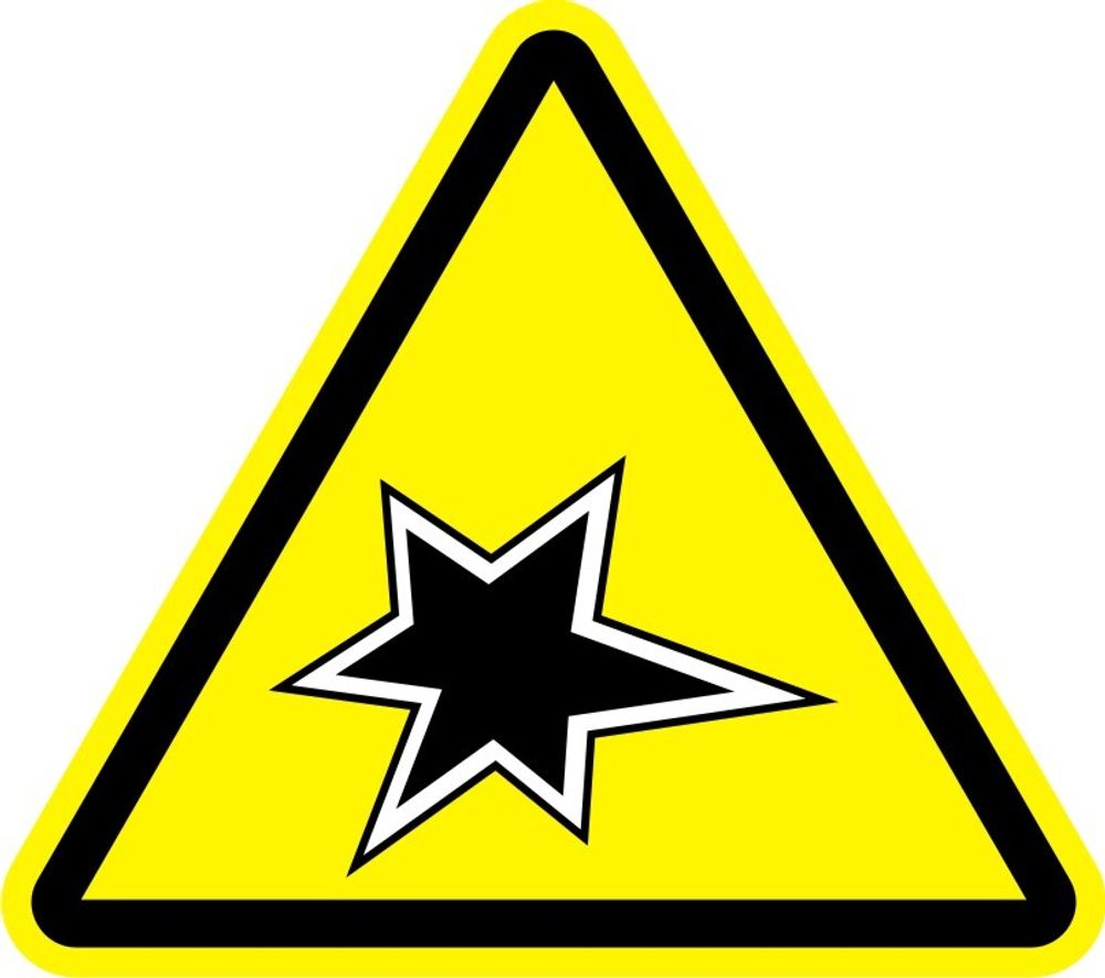 Знак W37 Осторожно, газоопасные работы (наклейка, табличка)