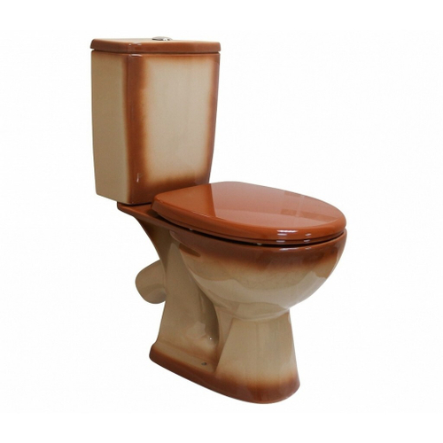 Унитаз-компакт "Уют" коричневый (косой, нижн, сид полип, 2-кн арм) (Rosa)