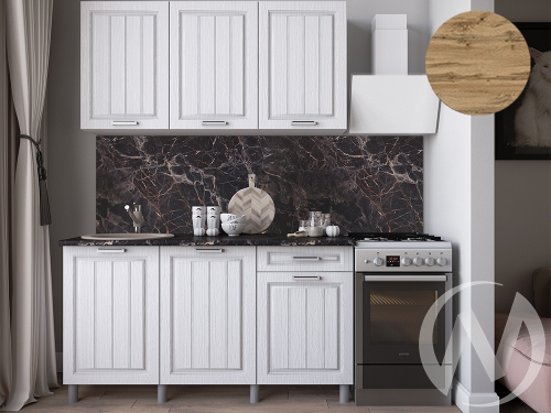 Кухня Лаура 1.5м (корпус белый/клен белый) 26мм дуб вотан