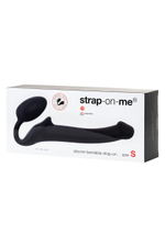 Черный безремневой страпон Silicone Bendable Strap-On - size S