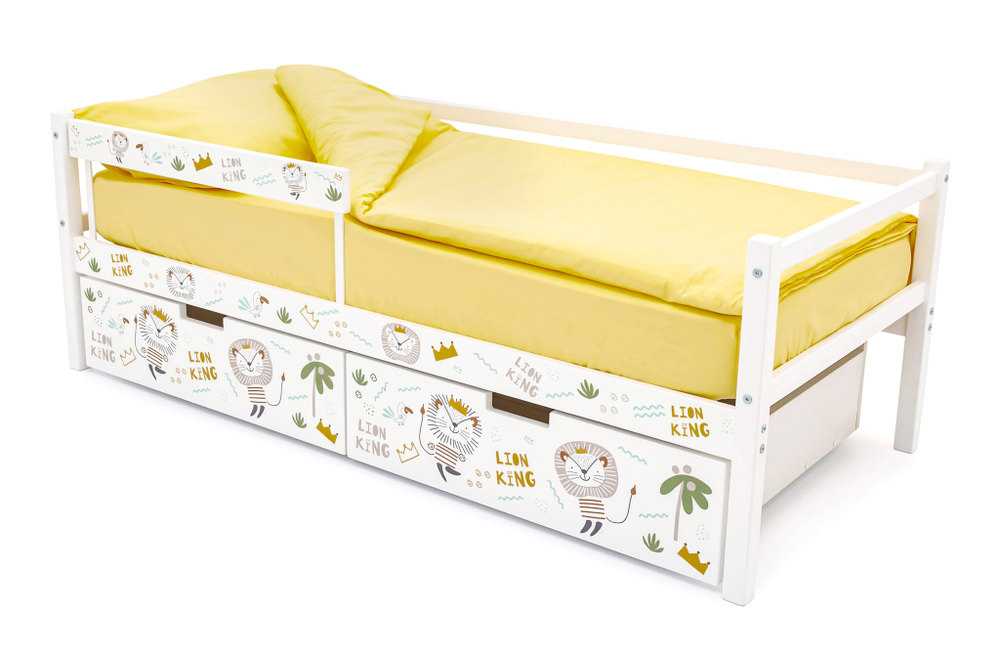 Детская кровать тахта Бельмарко Svogen белый львята