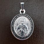 Нательная именная икона святая Галина с серебрением кулон с молитвой
