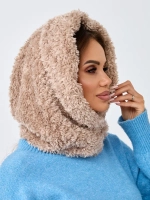 Капор зимний вязаный капюшон на флисе