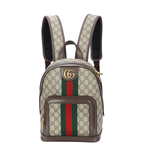 GUCCI Ophidia Canvas With Leather Backpack Small Unisex Ebony/Brown