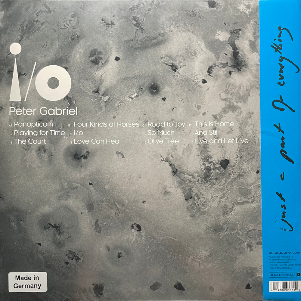 Peter Gabriel ‎– I/O (Dark-Side Mixes) 2LP (Европа 2023г.)