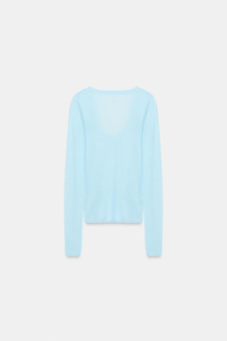ZARA ТОП ИЗ ТОНЧАЙШЕГО ТРИКОТАЖА, ГОЛУБОЙ