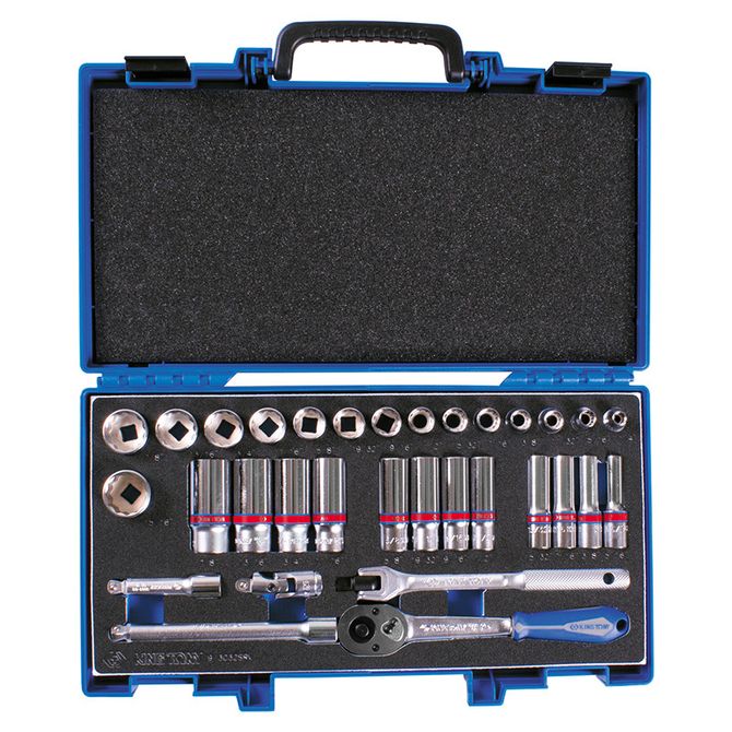KING TONY (3032SRV) Набор торцевых головок с принадлежностями 3/8", 12-гранные, 1/4"-15/16", 32 предмета