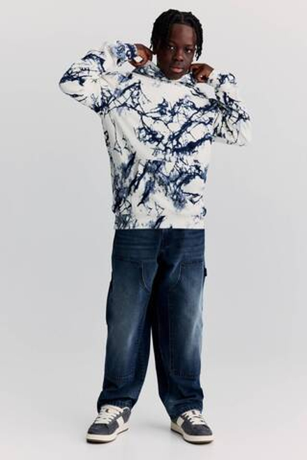 H&M Толстовка с капюшоном и принтом, белый