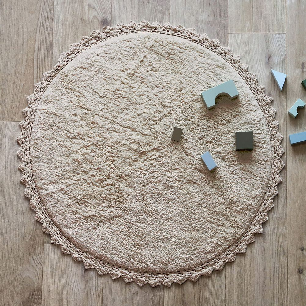 Стираемый коврик Nattiot Perla Sable (Ø110 см), хлопок, бежевый