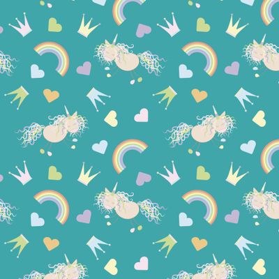 Единорог радуга корона сердце бирюза