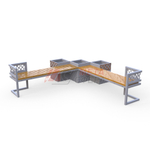 Лавка City угловая с 3-мя вазонами