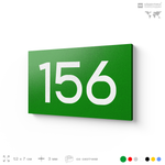 Номер на дверь 156, табличка на дверь для офиса, квартиры, кабинета, аудитории, склада, зеленая 120х70 мм, Айдентика Технолоджи