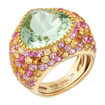 Кольцо с Бериллом и Сапфирами, R0040-3/38