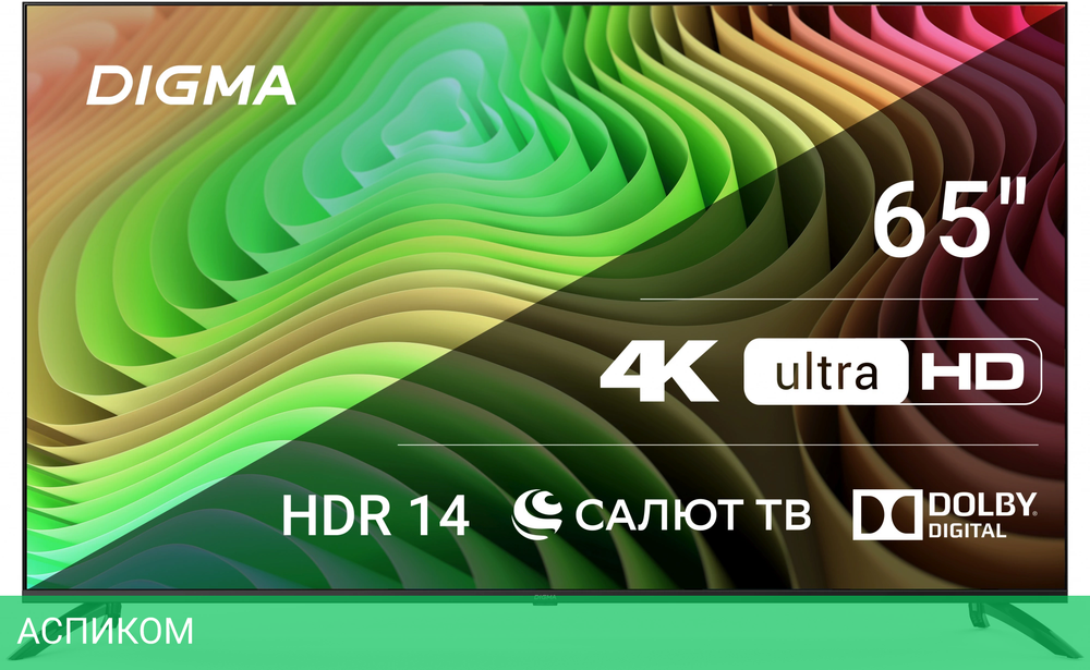 Телевизор Digma DM-LED65UBB40 черный/черный