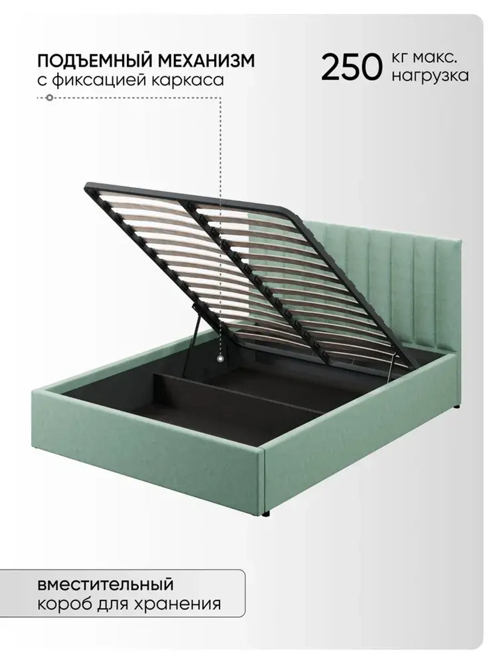 Двуспальная кровать 160х200 "Алина" Мятный