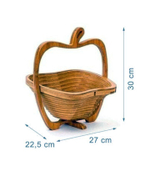 Складная корзина в форме яблока (размер 22,5x30x27 см, цвет бежевый)