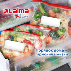 Пакеты для заморозки продуктов 1 литр КОМПЛЕКТ 100 штук, с замком-застежкой (слайдер), LAIMA, 608910