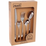 Набор столовых приборов «SANLI» 20шт (4ножа, 4ст.вилки, 4дес.вилки,4ст.ложки, 4ч.ложки), цвет серебро