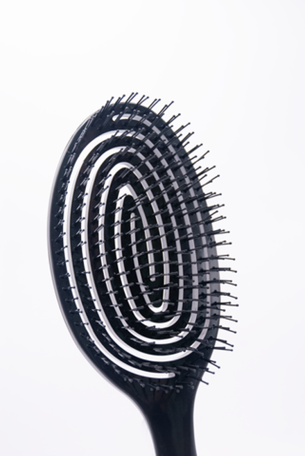 Профессиональная гибкая расческа для волос с двойными зубьями, черная - FLEXIBLE HAIRBRUSH