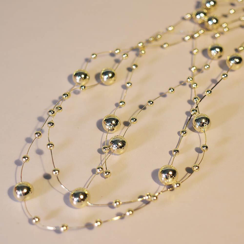 Бусы на елку "Роса" 2м, цвет золото