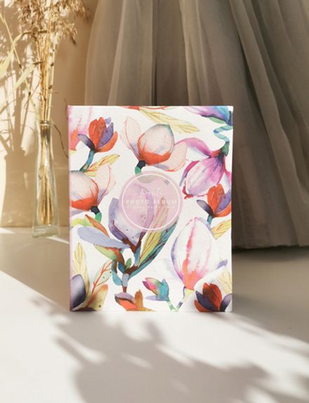 Фотоальбом на 100 фото 10х15 см, пластик. листы flora art Магнолия