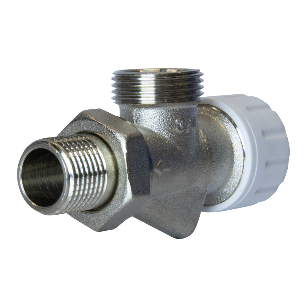 КЛАПАН термостатический со сгоном угловой осевой 1/2'' * 3/4'' нар/нар VRT