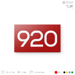 Номер на дверь 920, табличка на дверь для офиса, квартиры, кабинета, аудитории, склада, красная 120х70 мм, Айдентика Технолоджи