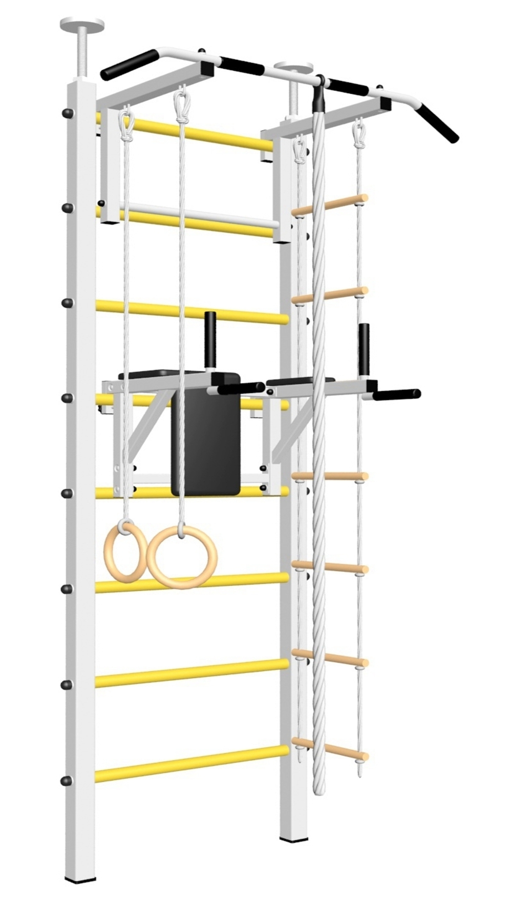 Шведская стенка Sv Sport враспор (Турник стандарт/Брусья/Канат/Кольца/Лестница)