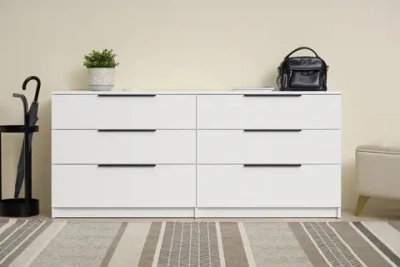 Комод с 6-ю ящиками Тивина белый текстурный