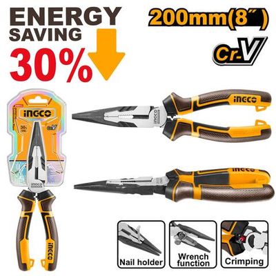 Длинногубцы 200 мм SUPER INGCO HHLNP28200 INDUSTRIAL