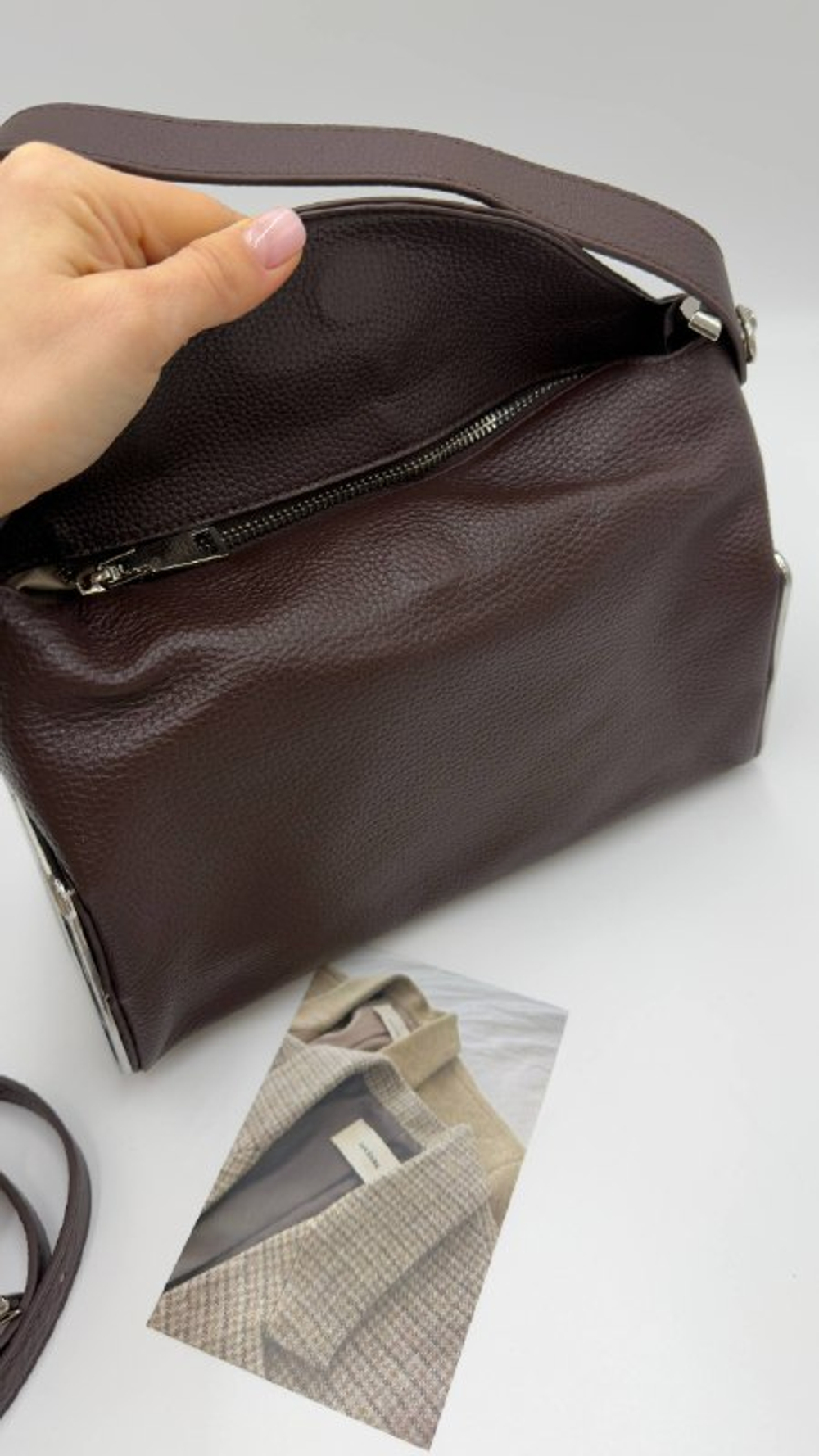 Сумка женская натуральная кожа артикул 083-2 цвет "шоколад"