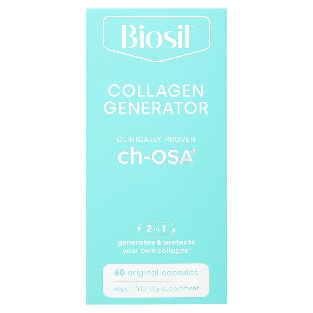 Biosil, Collagen Generator, средство для стимулирования производства коллагена, 60 оригинальных капсул