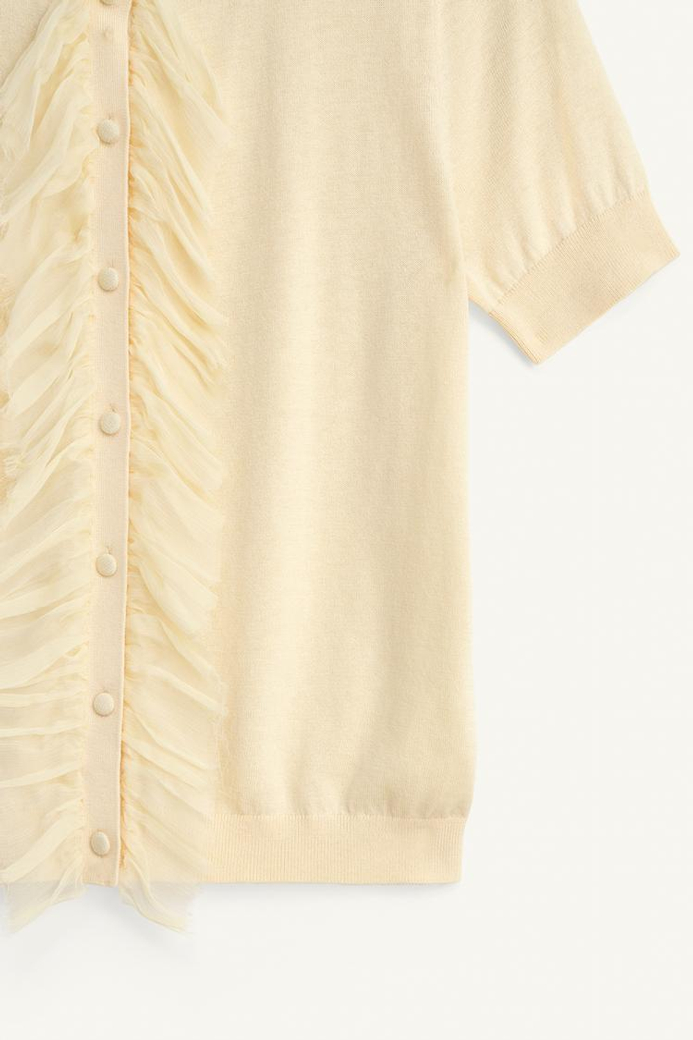 ZARA КАРДИГАН С КОРОТКИМИ РУКАВАМИ - LIMITED EDITION, СВЕТЛО-ЖЕЛТЫЙ