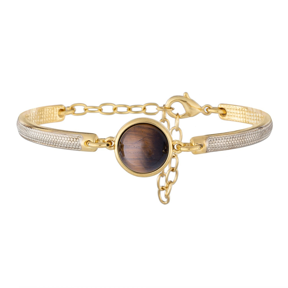 Браслет классический Possebon Pearl Tiger Eye C1363.15 BR/G