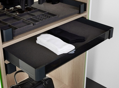 Подложка из флока  в полку Конеро,  W 762 мм, D 345 мм, цвет ЧЕРНЫЙ