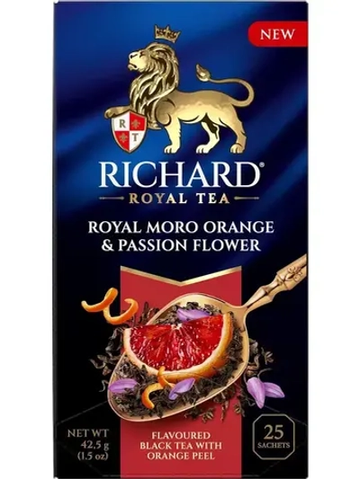 Чай в пакетиках Richard Royal со вкусом апельсина Моро и нежным ароматом пассифлоры, черный, 25 шт