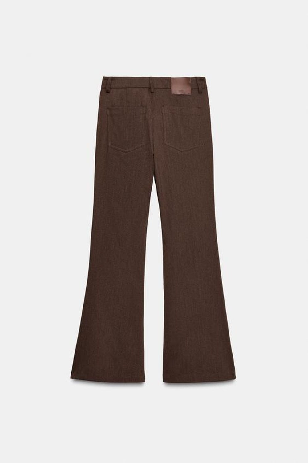 ZARA БРЮКИ FLARED С ВЫСОКОЙ ПОСАДКОЙ, КОРИЧНЕВЫЙ