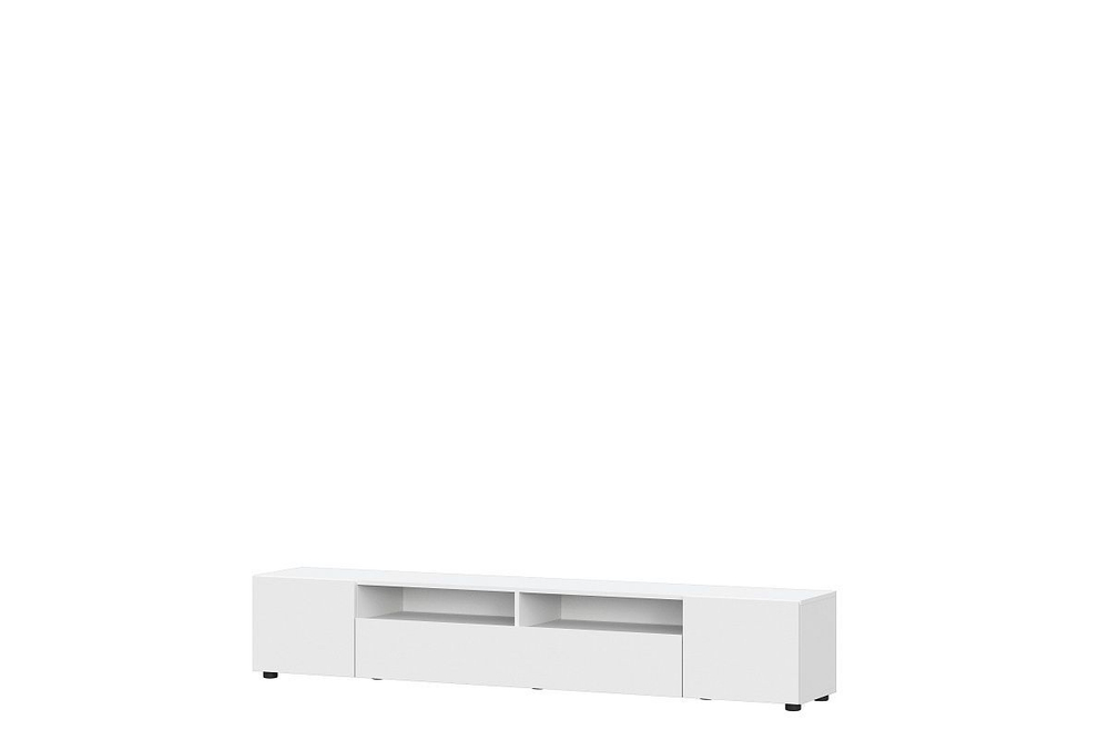 Модульная стенка в гостиную со шкафом Белый текстурный 260х35х135 см