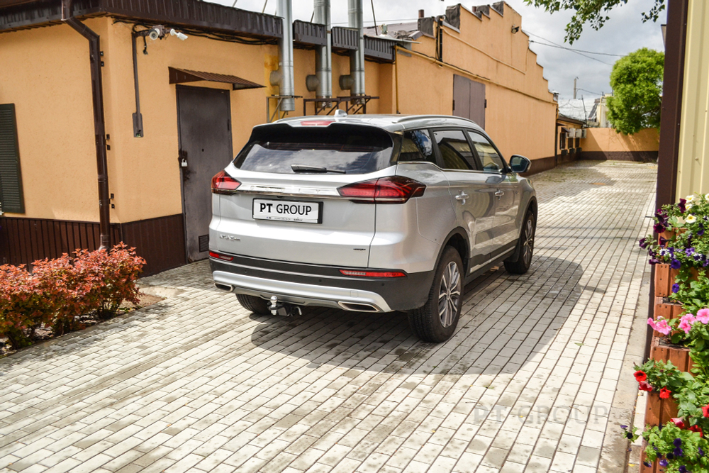 Фаркоп PT GROUP/ съемный квадрат/ GEELY Atlas Pro 2021-(паспорт и сертификат в комплекте)(без электрики) арт.GEA-21-991122.00