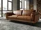 Диван 3-местный 6223 SL из табачно-коричневой кожи