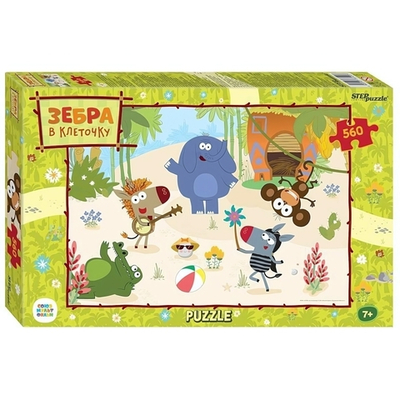 Пазл 560эл. "Зебра в клеточку" (Степ Пазл)