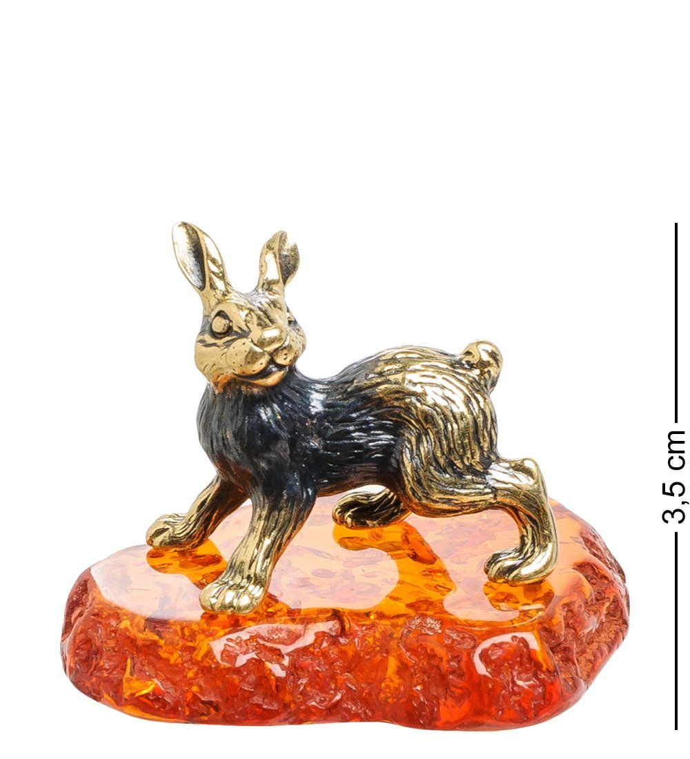 Народные промыслы AM-1553 Фигурка «Заяц Тумак» (латунь, янтарь)