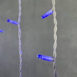 Светодиодная бахрома с колпачком 3,2*0,9 м., 168 синих LED ламп, каучуковый белый провод, LTC (LL168-8-2B)