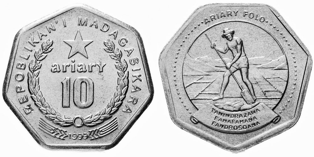 Мадагаскар 10 ариари, 1999 Сельское UNC