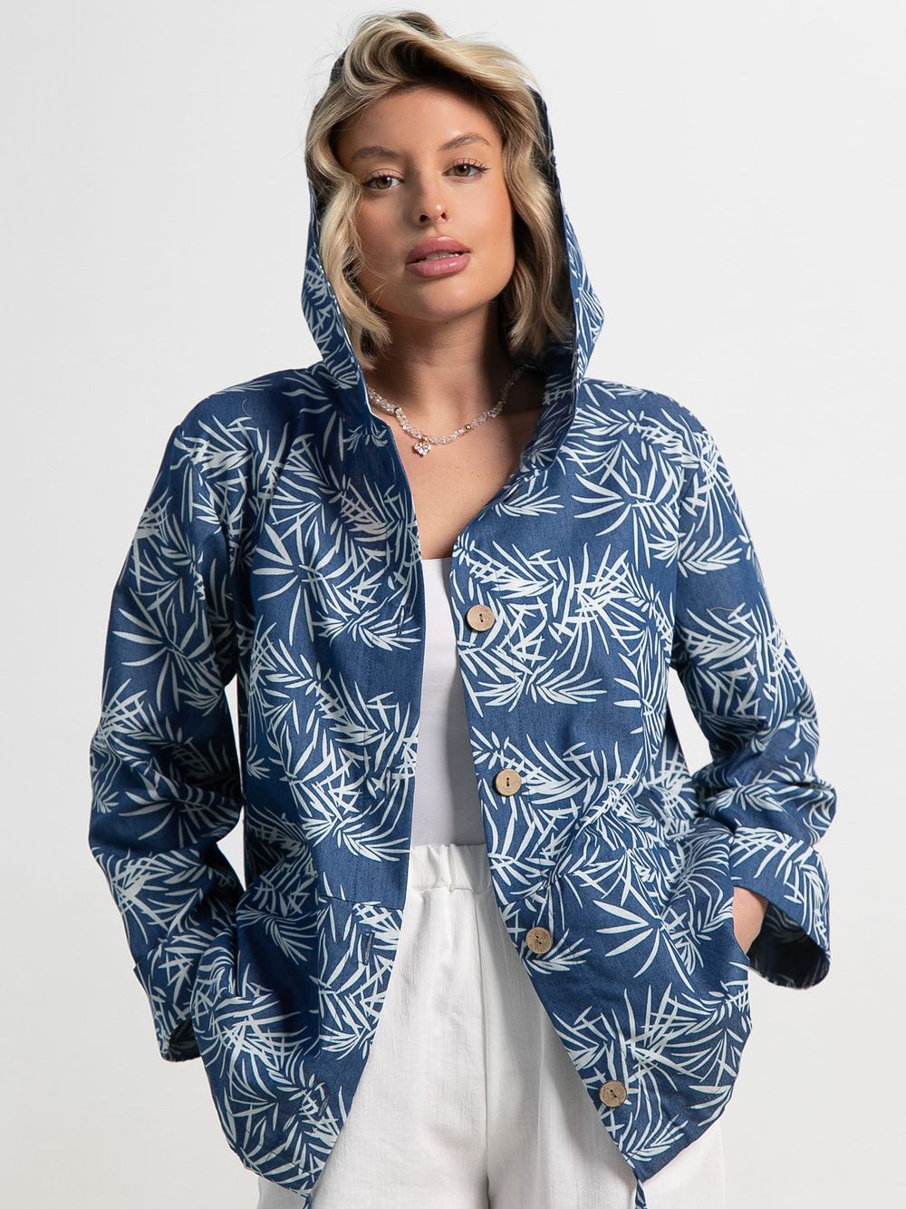 Пыльник Летний день (бело-синий) Б15182-8М LT Collection