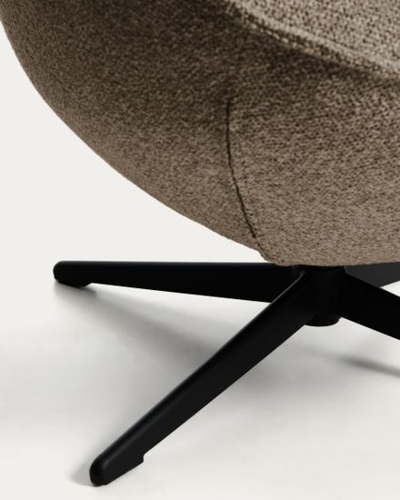 Поворотное кресло Sorile из коричневой синели и черной стали